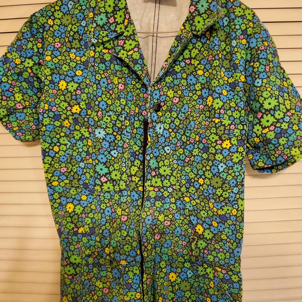 Big Bud Press Floral Jumpsuit in Blue and Green
